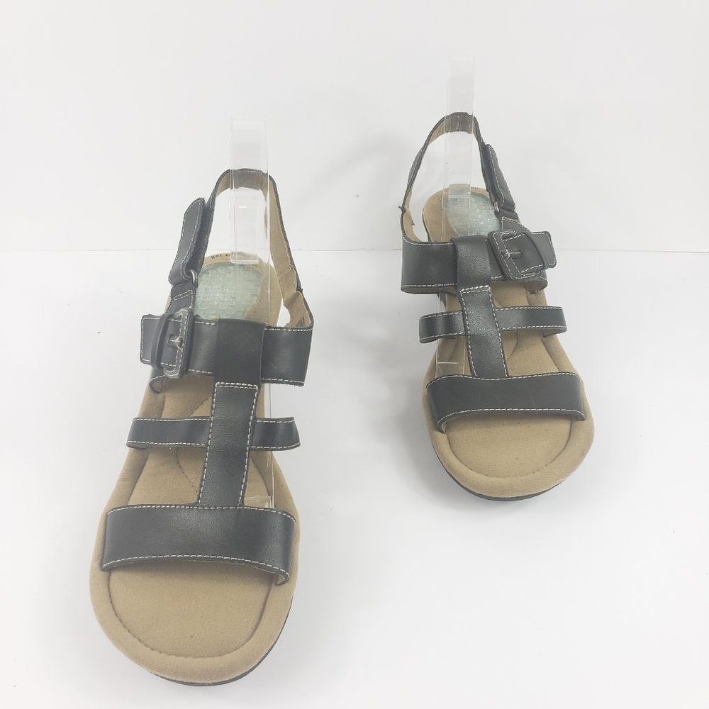 DR SCHOLL ADVANCED COMFORT BLACK SANDALS SIZE 10